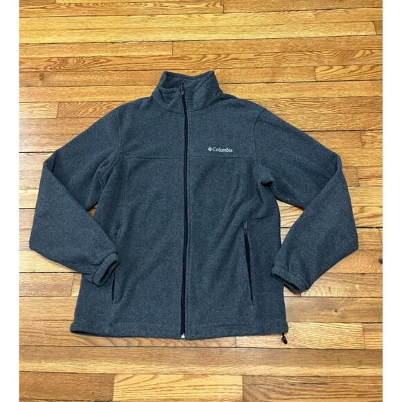Columbia Women's Gray Full Zip Up Fleece Jacket Mock Neck Size Medium - Picture 1 of 4